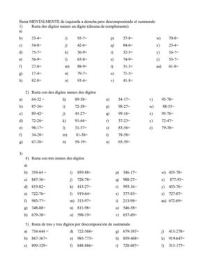 Resta mental por descomposición del sustraendo