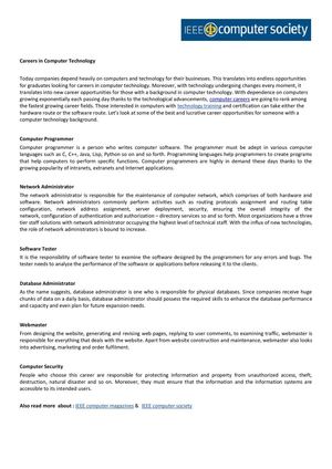 Careers in Computer Technology