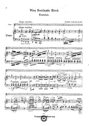 Andersen - Wien Neerlands Bloed, Op.35 - Score (Piano Reduction) And Flute Part