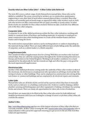 Exactly what are Blue Collar Jobs  4 Blue Collar Jobs Referred