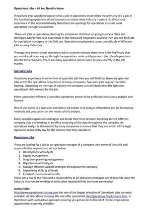 Operations Jobs – Everything you need to Know 