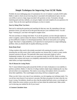 Simple Techniques for Improving Your GCSE Maths				