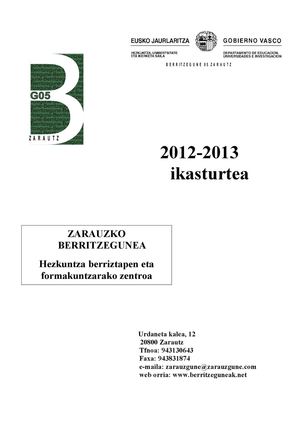 ZARAUZKO BERRITZEGUNEKO ESKAINTZA 2012-13