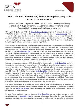 Novo Conceito de Coworking Coloca Portugal na Vanguarda dos Espaços de Trabalho