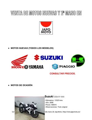 Catálogo Online de Motos de 1ª y 2ª mano de JapoMoto