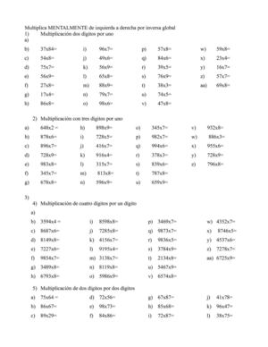Multiplicación mental