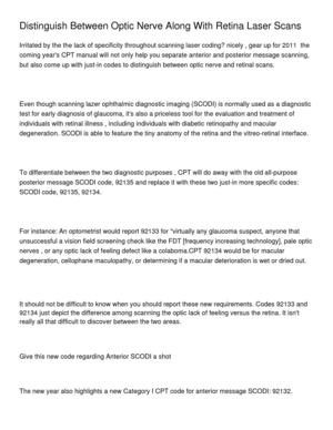 Distinguish Between Optic Nerve Along With Retina Laser Scans