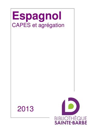 Espagnol CAPES-Agrégation 2013