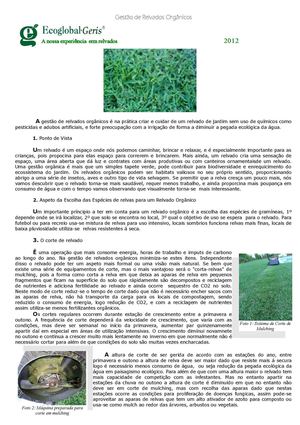 Gestão de Relvados Orgânicos