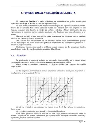 Función lineal y ecuación de la recta