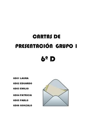 CARTAS DE PRESENTACIÓN 6ºD GRUPO 1
