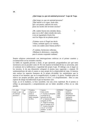 Poema 19 Antología de la Poesía del siglo de Oro