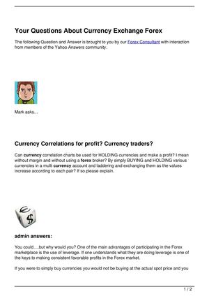 Your Questions About Currency Exchange Forex