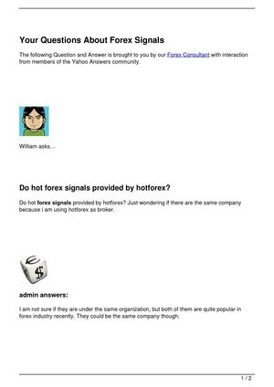 Your Questions About Forex Signals