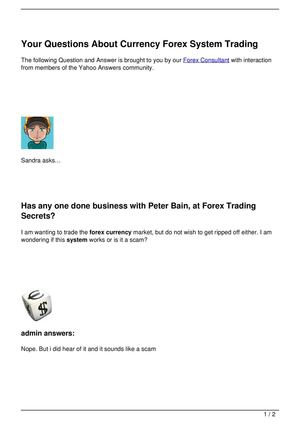 Your Questions About Currency Forex System Trading