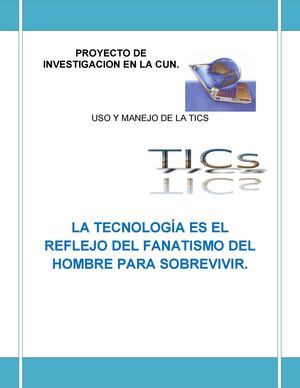 PROYECTO DE INVESTIGACION DE LAS TICS EN LA CUN