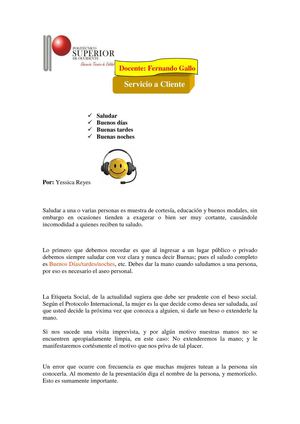 Forma de Saludar correctamente