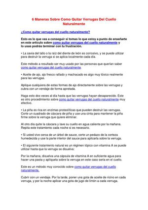   6 Maneras Sobre Como Quitar Verrugas Del Cuello Naturalmente