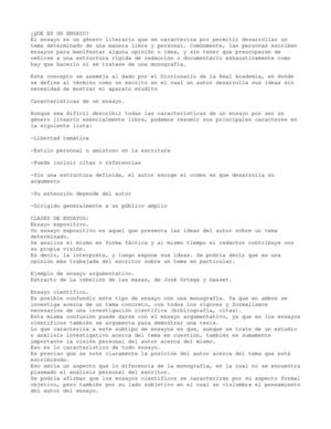 ¿Que es un ensayo ?