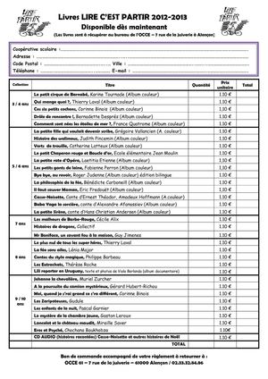Lire c'est partir 2012-2013
