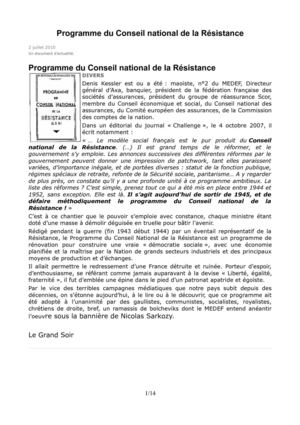 Programme du Conseil National de la Résistance