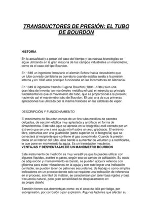 TRANSDUCTOR DE PRESIÓN: EL TUBO DE BOURDON