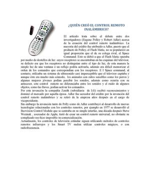 ¿Quién creó el control remoto?