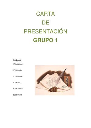 Carta Lazarillos 5ºb Grupo 1