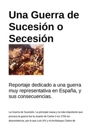 ¿Una Guerra De Sucesión o Secesión?