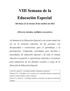 Programa Semana de la Educación Especial