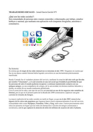 Trabajo sobre "Redes Sociales"