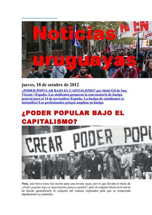 Noticias Uruguayas jueves 18 de octubre del 2012