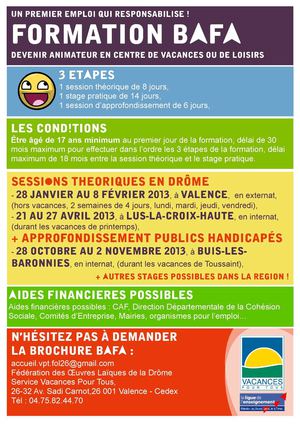 FORMATION BAFA FOL 26 DROME, FEDERATION DES OEUVRES LAÏQUES DE LA DRÔME VALENCE
