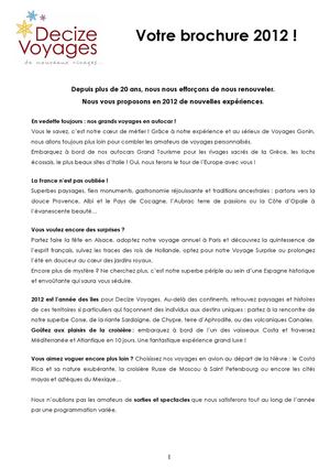 Brochure Decize Voyages 