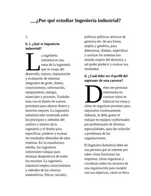 Porque estudiar ingenieria industrial