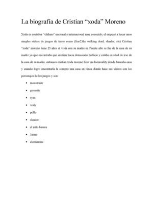 la bigrafia de cristian "xoda" moreno