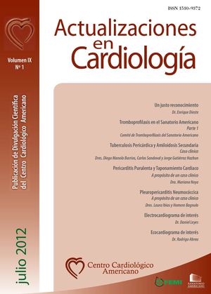 Actualizaciones en Cardiología Año IX Vol 1 Julio 2012