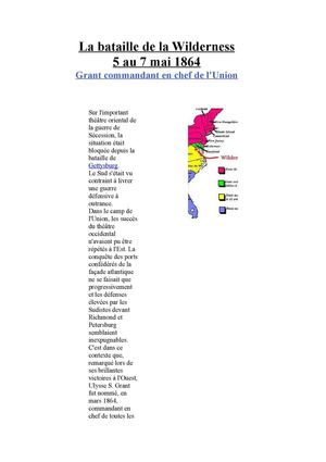 La bataille de la Wilderness