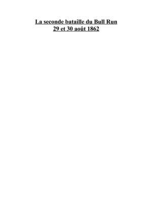 La seconde bataille du Bull Run