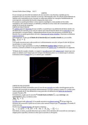 UNIVERSIDAD CENTRAL DEL ECUADOR LIMITES german satalin gomez zuñiga CA2-5 