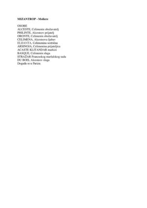 MIZANTROP - Moliere