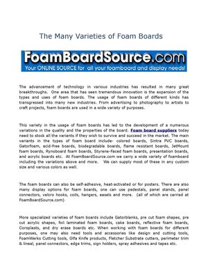 Foam Board Suppliers