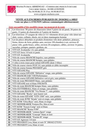 Vélos et accessoires de vélos 29-10-2012 