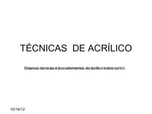 Técnicas acrílicas