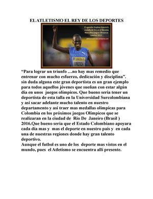 EL ATLETISMO EL REY DE LOS DEPORTES