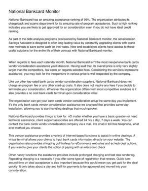 National Bankcard Monitor