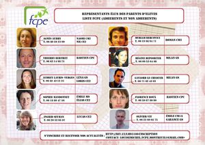 Trombinoscope Elus de la liste FCPE Louise Michel