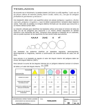 Mosaicos- regulares, semirregulares y demirregulares