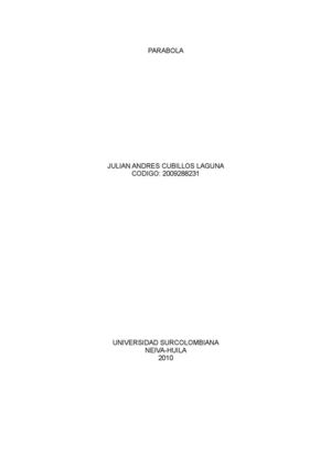 Construccion de una parabola doblando papel