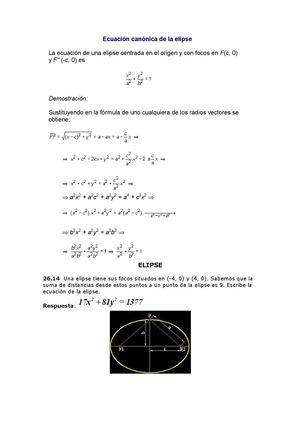 Ecuaciones de la elipse